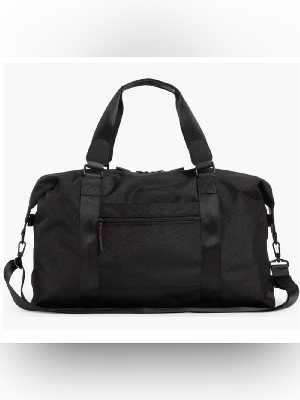 Bonobos~Black Ballistic Nylon Duffle Bag w/ Leather Accents-Adjustable
Strap~NWT - Picture 3 of 16